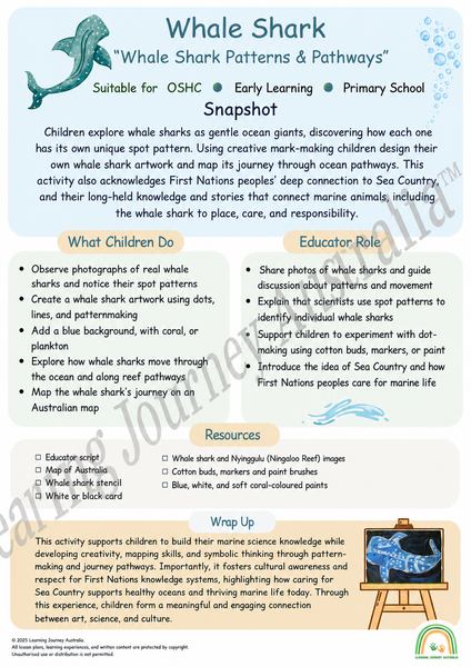 Whale Shark Early Learning Activity - Embedding First Australian ...