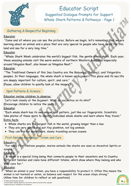 Whale Shark Early Learning Activity - Embedding First Australian ...